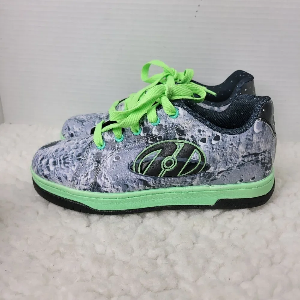 HEELYS Split Glow Wheely Skate Shoes Size 6 Glow In Dark Moon Stars